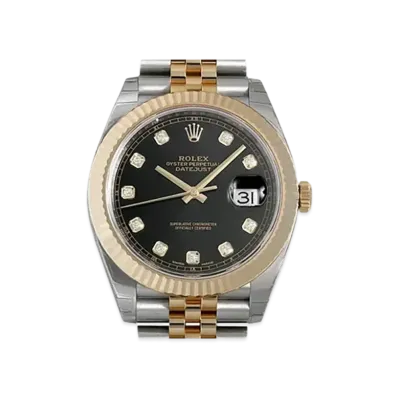 ROLEX Datejust 41 Black Dial 10P Diamonds 126333G