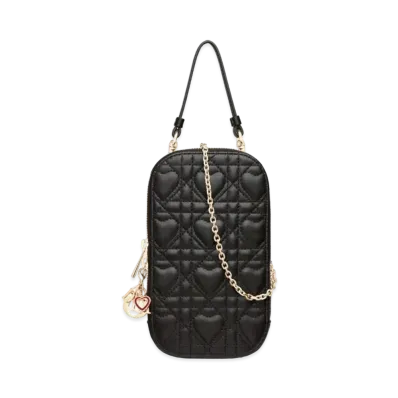 Dior Amour Lady Phone Holder Cannage Lambskin "Black"