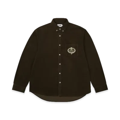 PALACE Skull Crest Cord Shirt "Brown"