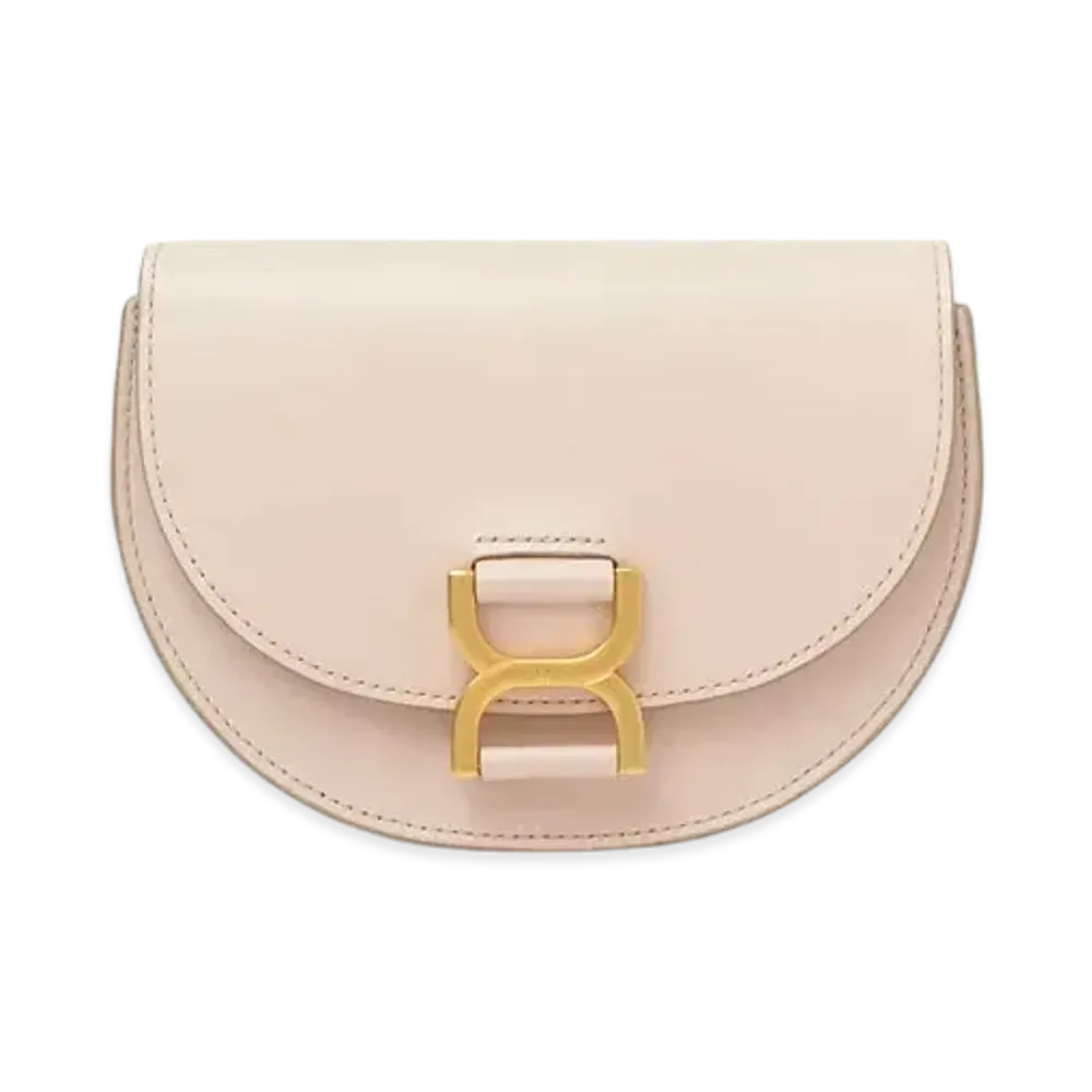 Chloe Mini Marcie Flap Bag In Leather "Cement Pink"