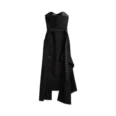 rokh x H&M Bare Top Dress With Leather Bra "Black"
