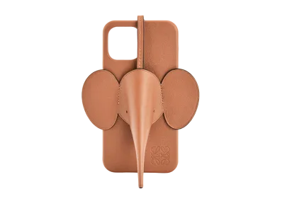 LOEWE Elephant Phone Cover In Calfskin For Iphone 12 Pro Max "Tan"