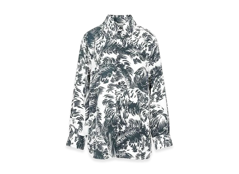 Bottega Veneta Women's Silk Shirt "Chalk Inkwell"