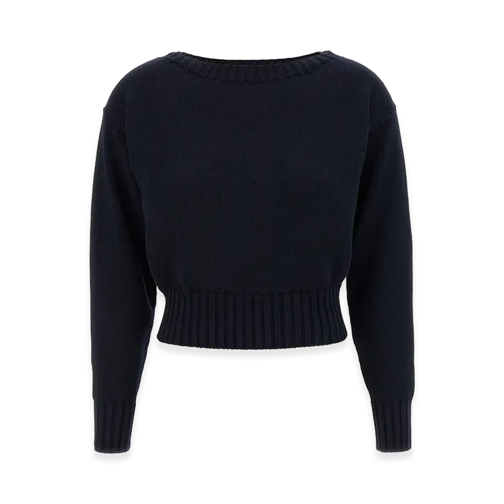 PRADA Women's Boat Neck Sweater "Blue"