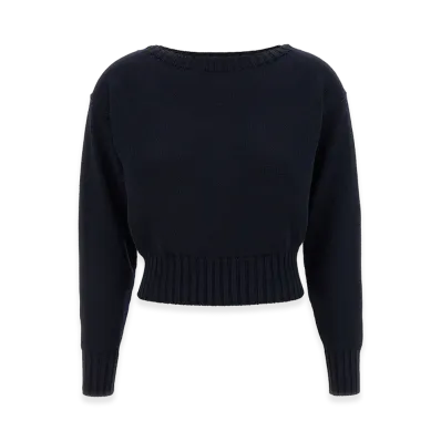 PRADA Women's Boat Neck Sweater "Blue"