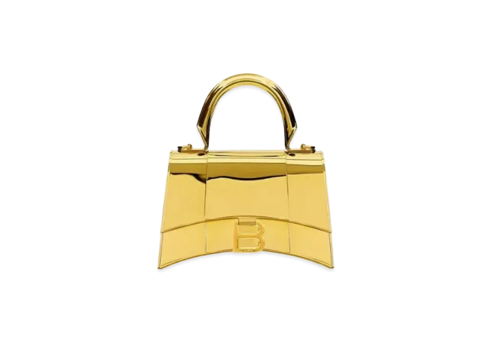 BALENCIAGA Hourglass Metal Plus XS Handbag "Gold"