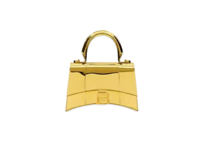 BALENCIAGA Hourglass Metal Plus XS Handbag "Gold"