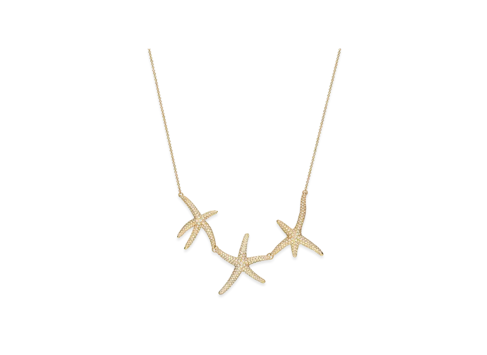 Tiffany & Co. Elsa Peretti Starfish Necklace with Pave Diamonds "Yellow Gold"
