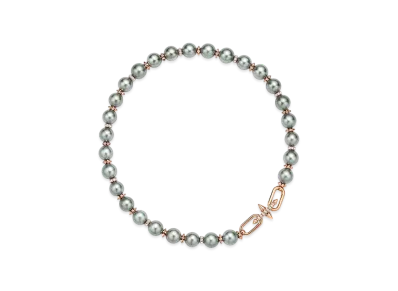 Tiffany & Co. Tiffany Titan By Pharrell Williams Tahitian Pearl Necklace with Pave Diamonds "Rose Gold"