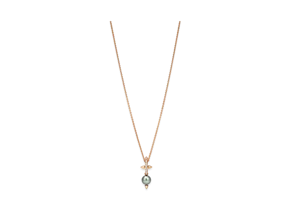 Tiffany & Co. Tiffany Titan By Pharrell Williams Tahitian Pearl Necklace with Pave Diamonds "Rose Gold"