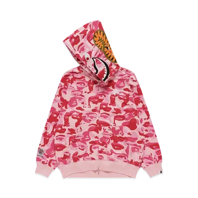 A BATHING APE Bape x Kidsuper Camo Shark Full Zip Hoodie "Pink"