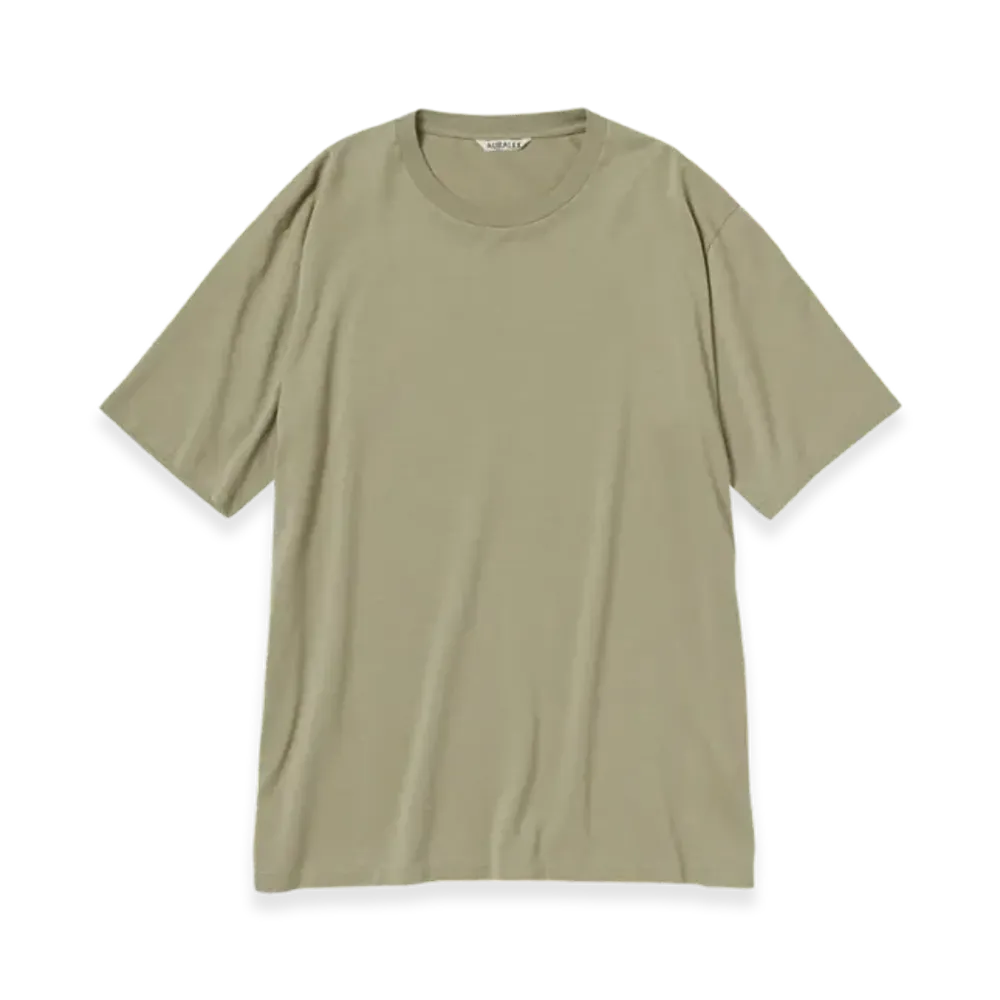 AURALEE Luster Plaiting T-Shirt "Khaki Grey"