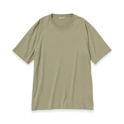 AURALEE Luster Plaiting T-Shirt "Khaki Grey"
