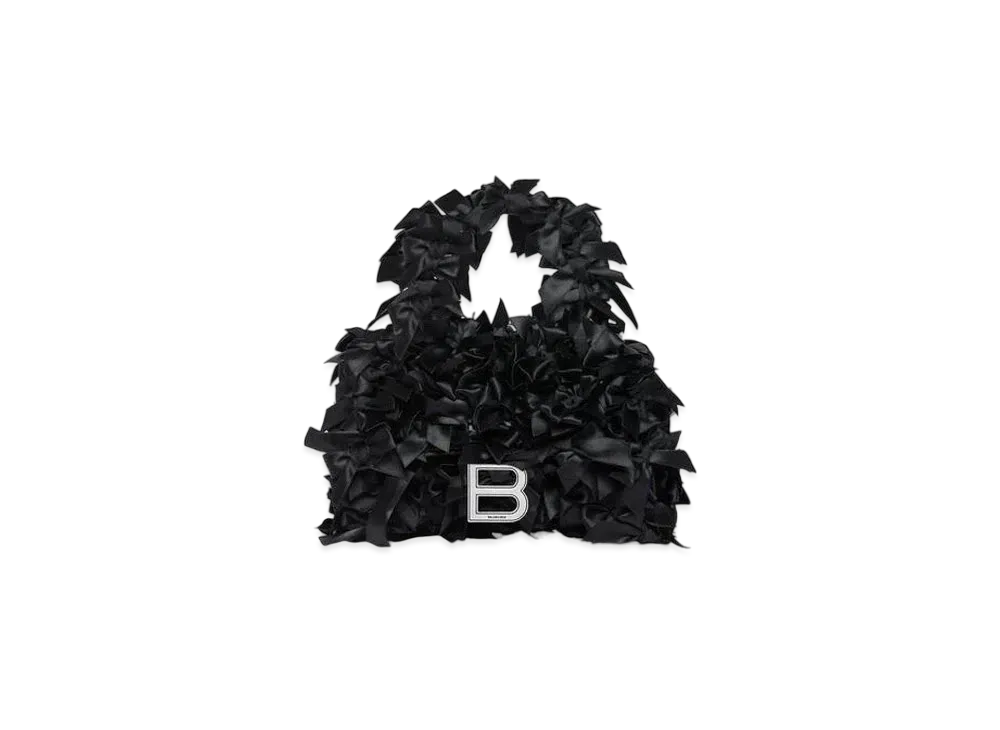 BALENCIAGA Hourglass XS Handbag With Satin Ribbon "Black"