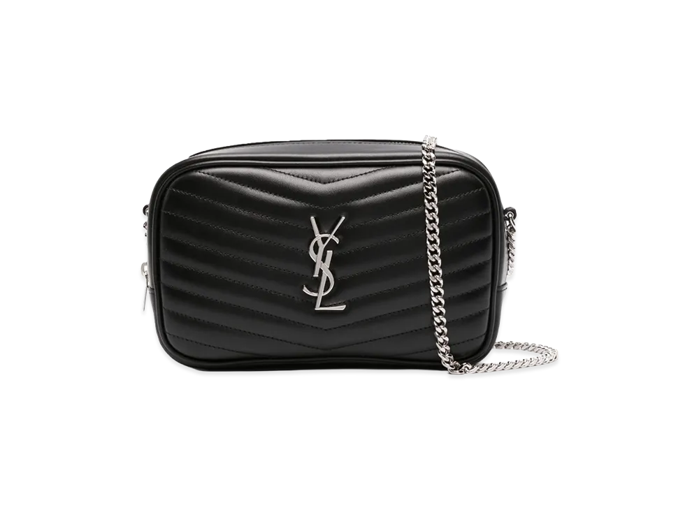 Saint Laurent Women's Leather Mini Lou Crossbody Bag "Black"