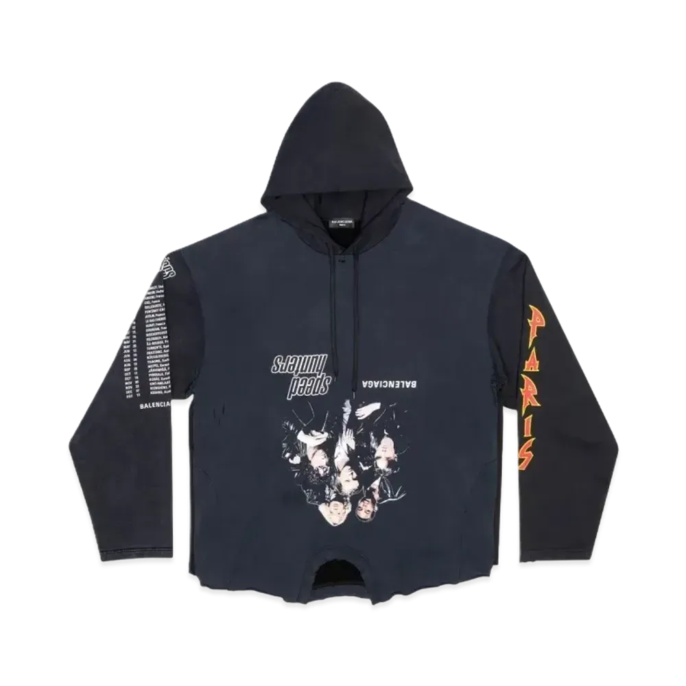 BALENCIAGA Oversized Speed Hunter Upside Down Hoodie "Black"