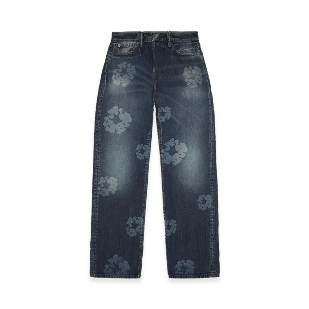 DENIM TEARS Baggy Laser Cotton Wreath Denim Pant "Dark Wash"
