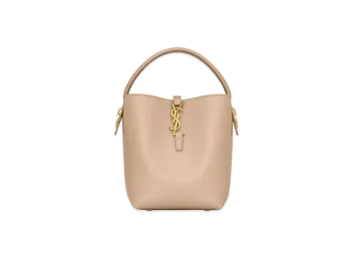 Saint Laurent LE 37 Small in Shiny Leather "Dark Beige"