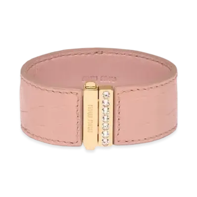 MIU MIU Crocodile Printed Leather Bracelet "Opal"
