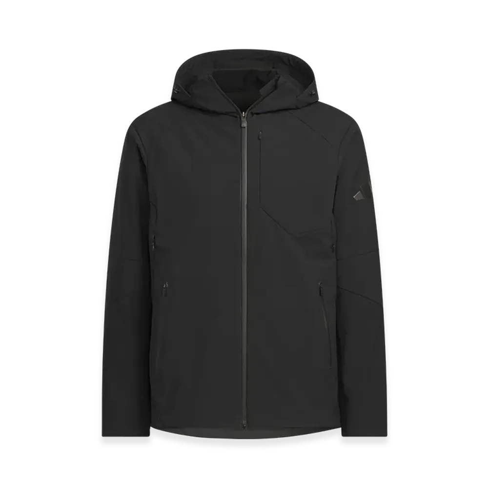 adidas Premium Sports Bonded Fleece Woven Hooded Jacket "Black"