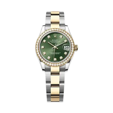 ROLEX Datejust 31mm Oystersteel & Yellow Gold Diamond 278383RBR "Olive Green"