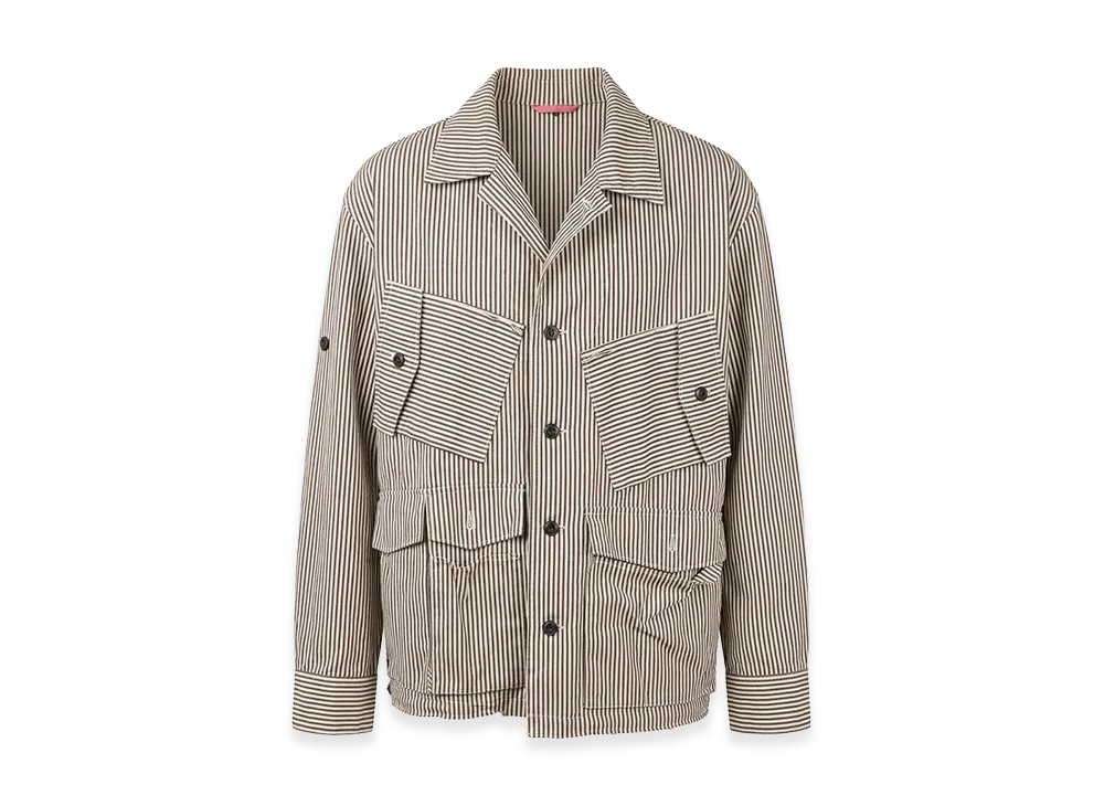 Y's x Ten Box Stripe Shirt Jacket "Brown"