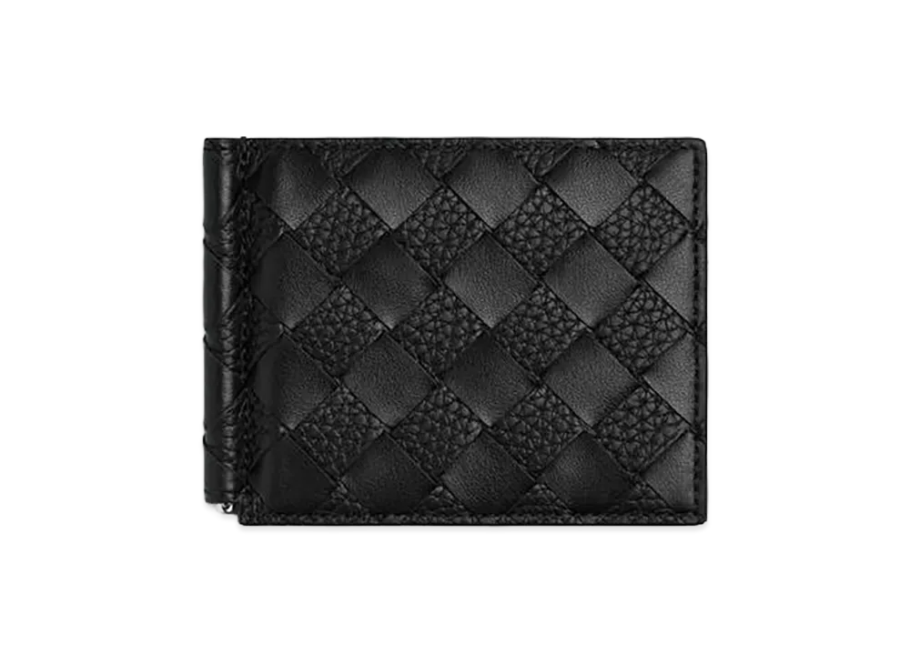 Bottega Veneta Intrecciato Bi-fold Wallet with Money Clip "Black"