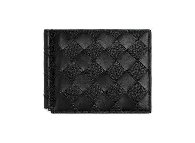 Bottega Veneta Intrecciato Bi-fold Wallet with Money Clip "Black"