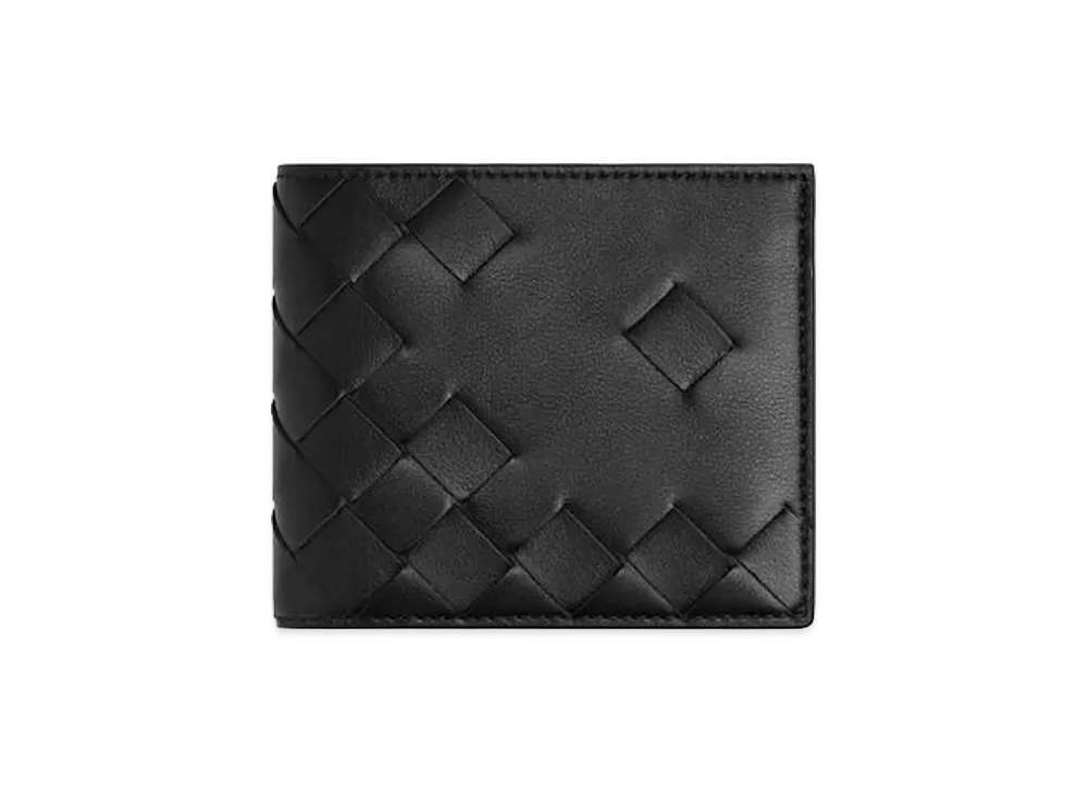 Bottega Veneta Intrecciato Bi-fold Wallet with Coin Purse "Black"
