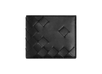 Bottega Veneta Intrecciato Bi-fold Wallet with Coin Purse "Black"