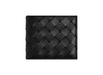 Bottega Veneta Intrecciato Bi-fold Wallet with Coin Purse "Black"