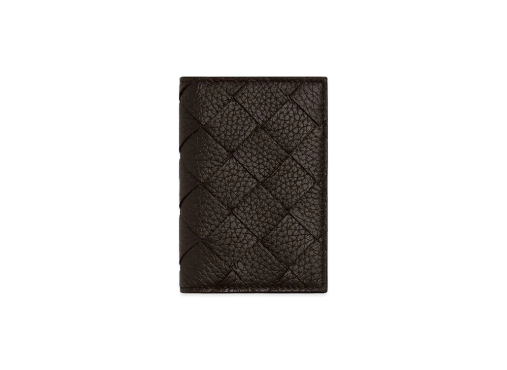 Bottega Veneta Intrecciato Flap Card Case "Fondente"