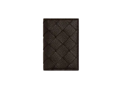 Bottega Veneta Intrecciato Flap Card Case "Fondente"