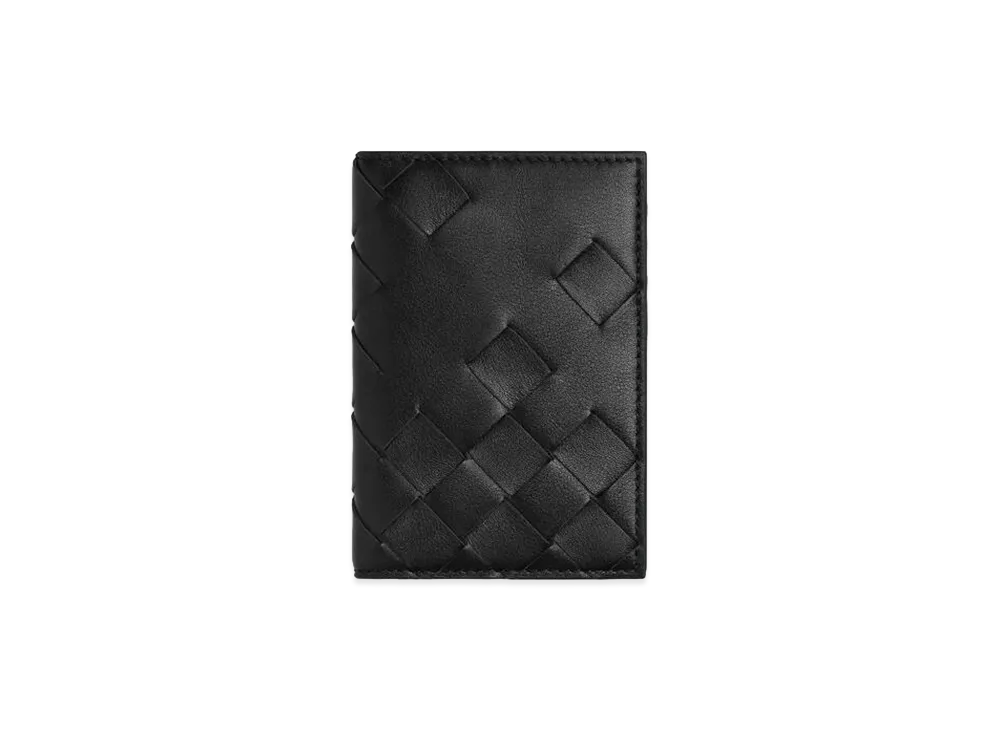 Bottega Veneta Intrecciato Flap Card Case "Black"