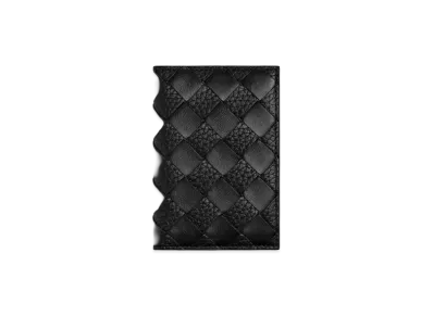 Bottega Veneta Intrecciato Flap Card Case "Black"