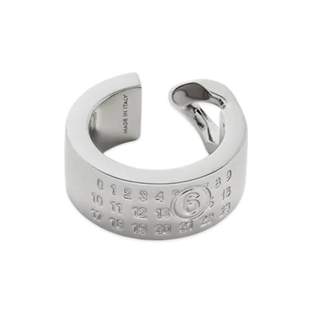 MM6 Maison Margiela Minimal Numbering Cuff Ring "Silver"