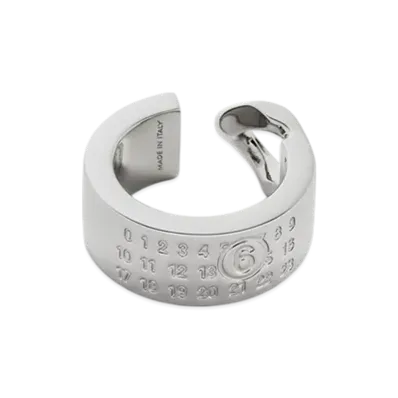 MM6 Maison Margiela Minimal Numbering Cuff Ring "Silver"
