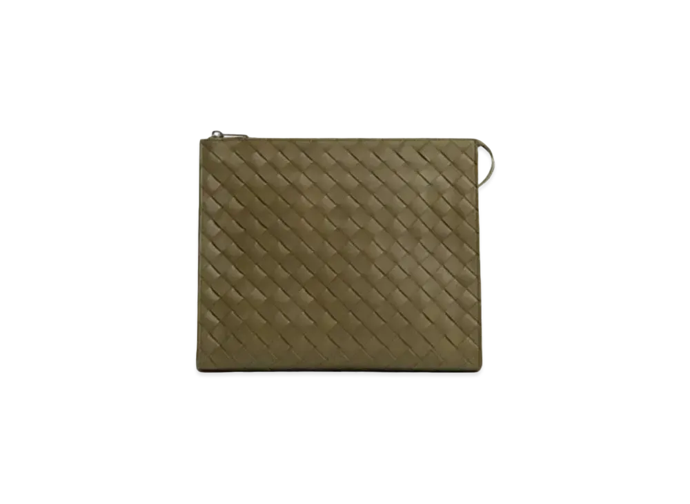 Bottega Veneta Intrecciato Standing Pouch "Mud"