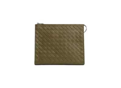 Bottega Veneta Intrecciato Standing Pouch "Mud"