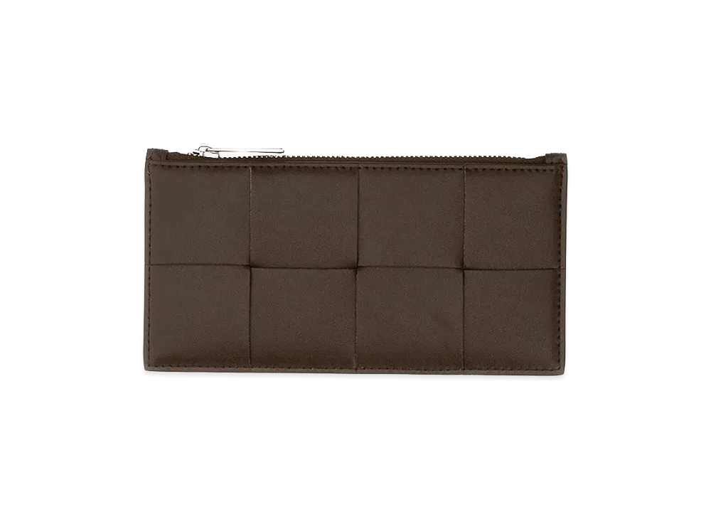 Bottega Veneta Zippered Card Holder "Brown"