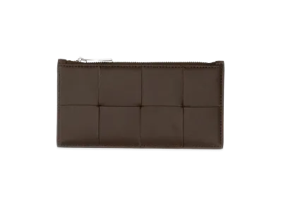 Bottega Veneta Zippered Card Holder "Brown"