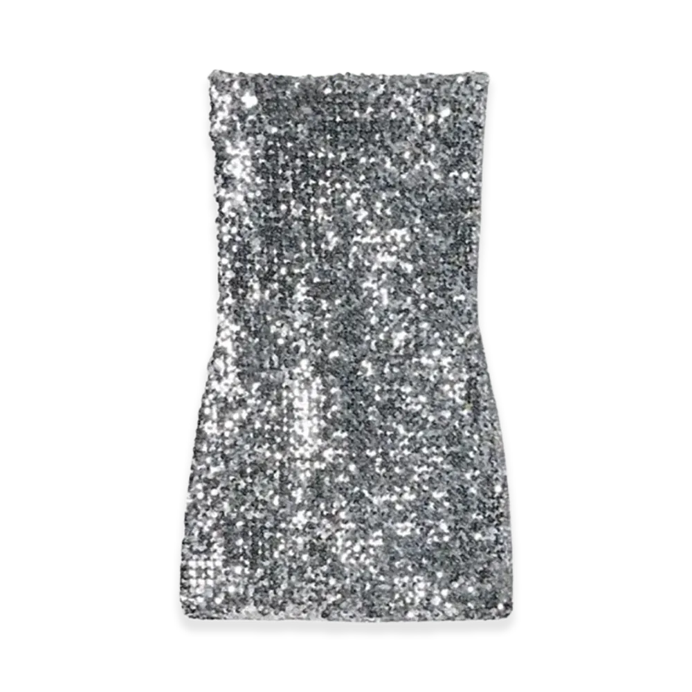 GUCCI Women's Sequin Dress "Silver"