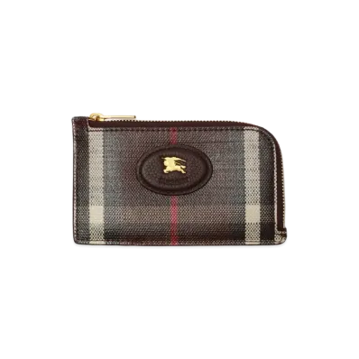 Burberry Women's Highland Zip Card Case "Mahogany Red"
