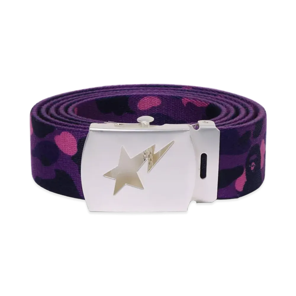 A BATHING APE Color Camo Sta Gi Belt "Purple"