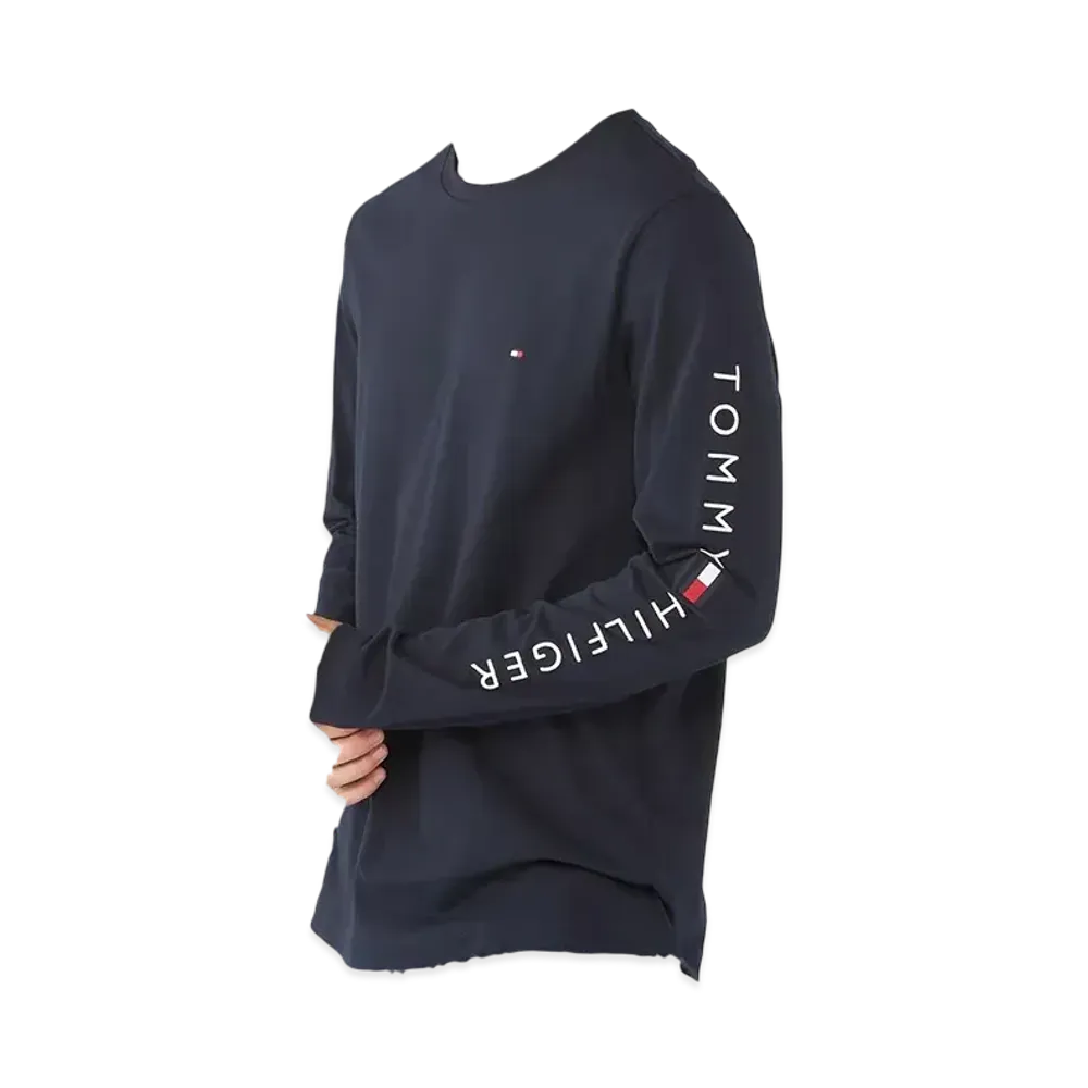 TOMMY HILFIGER Shoulder Logo Long Sleeve Tee "Navy"