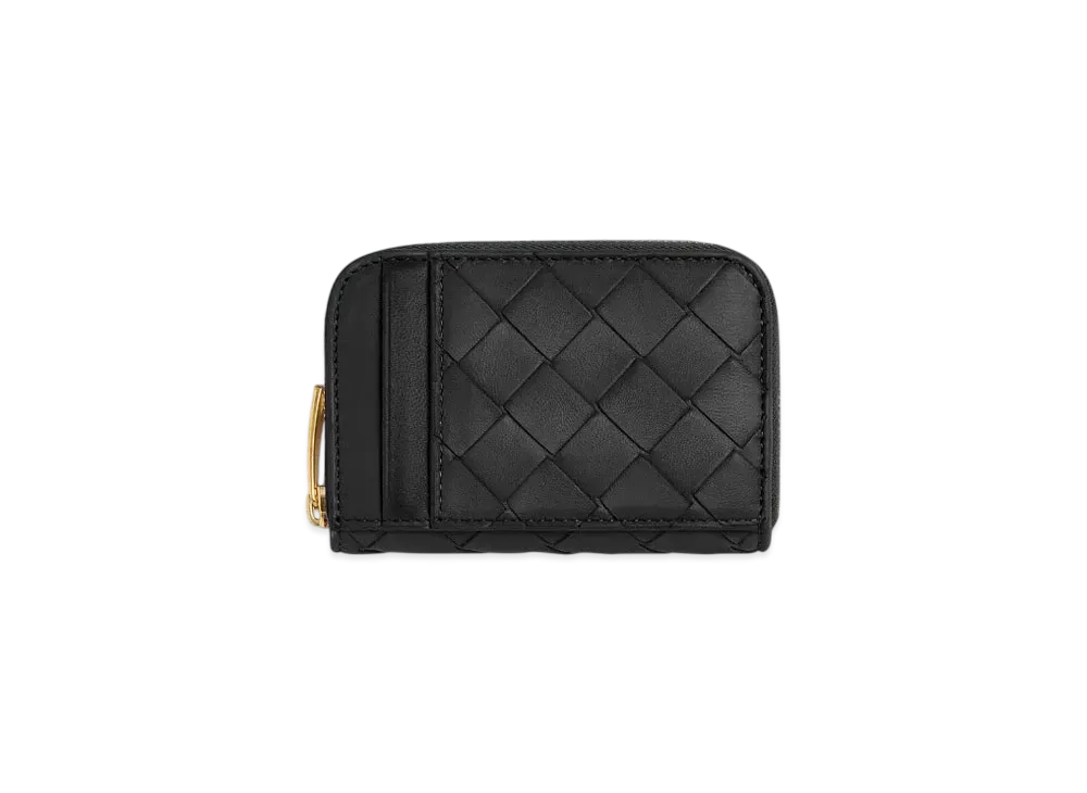 Bottega Veneta Tiny Zip Around Wallet "Nero"