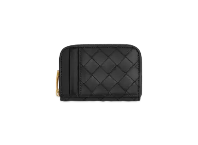 Bottega Veneta Tiny Zip Around Wallet "Nero"
