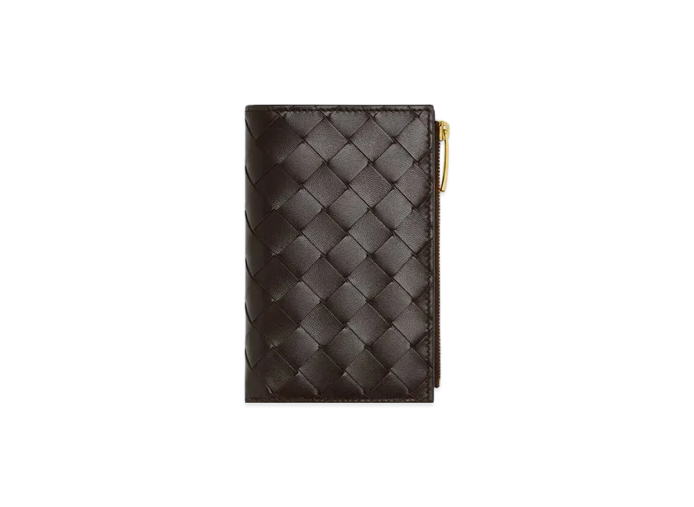 Bottega Veneta Intrecciato Medium Bi-Fold Wallet "Fondente"