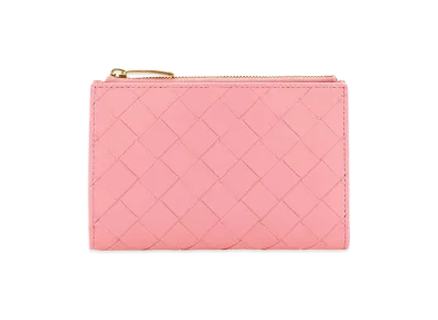 Bottega Veneta Women's Nappa Leather Medium Intrecciato Wallet "Pink"