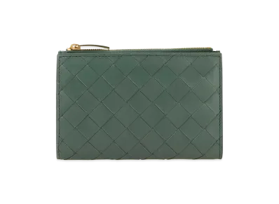 Bottega Veneta Women's Nappa Leather Medium Intrecciato Wallet "Sage Green"